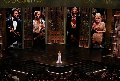 President of the Academy of Motion Picture Arts and Sciences Lynette Howell Taylor speaks during the Oscars at the Dolby Theatre in Los Angeles.