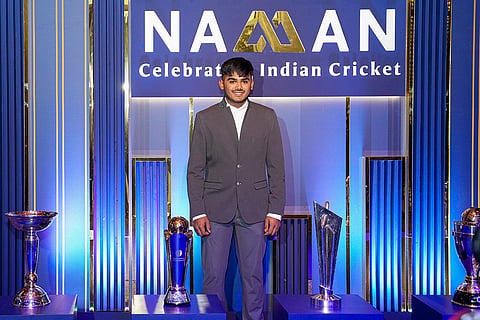 Indian men's under-19 team captain Ayush Mhatre during the BCCI Naman Awards 2026, in New Delhi.