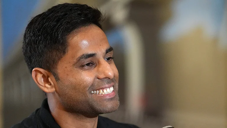 ICC Men's T20 World Cup-winning India captain Suryakumar Yadav speaks during an interview with PTI in New Delhi. - PTI