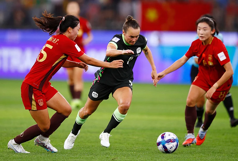 China Vs Australia Semi-Final AFC Womens Asia Cup soccer-Australias Caitlin Foord