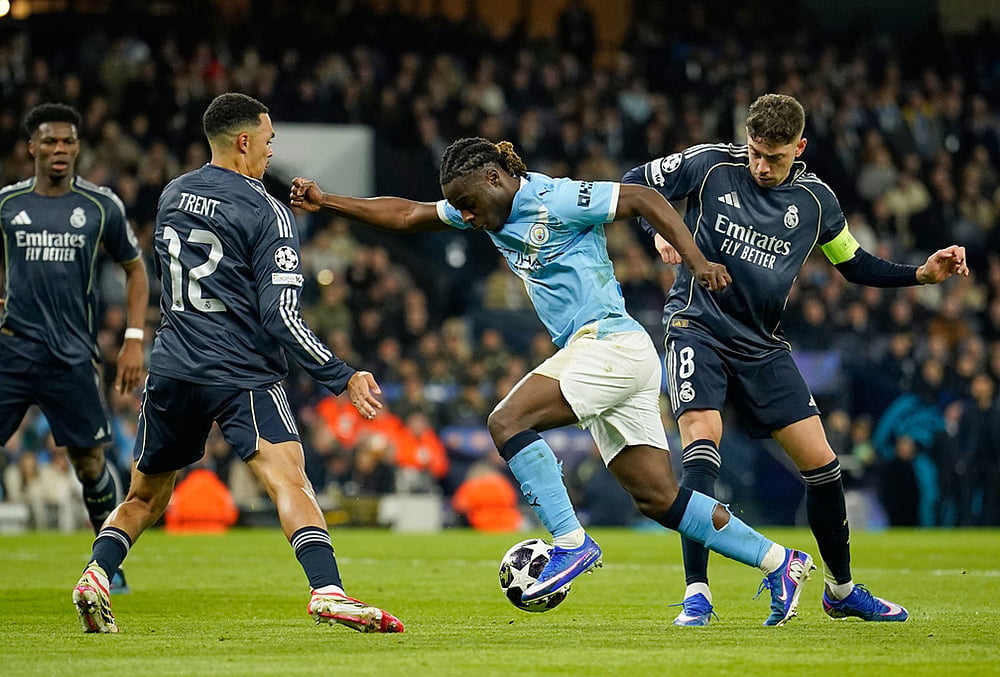 Manchester City vs Real Madrid Champions League soccer-Jeremy Doku
