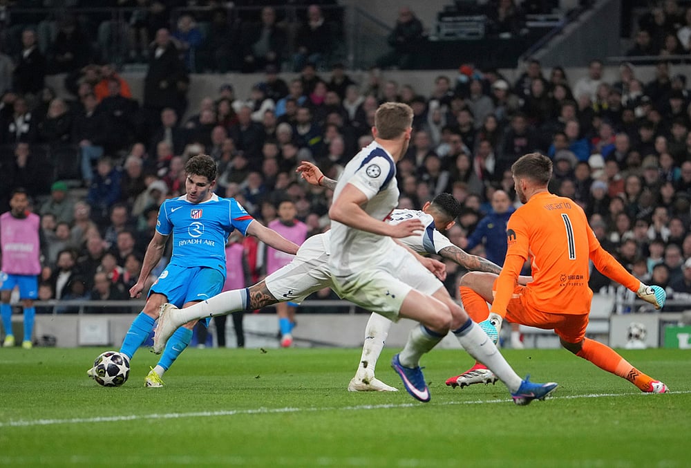 Tottenham vs Atletico Madrid Champions League Soccer-Julian Alvarez