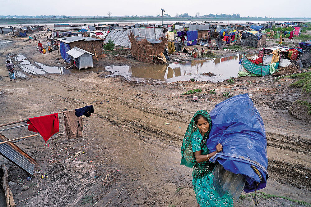 | Photo: Suresh K. Pandey : Homeless: Like Jamiroon (top) many Muslim families have been evicted from their homes, accused of dwelling in government land