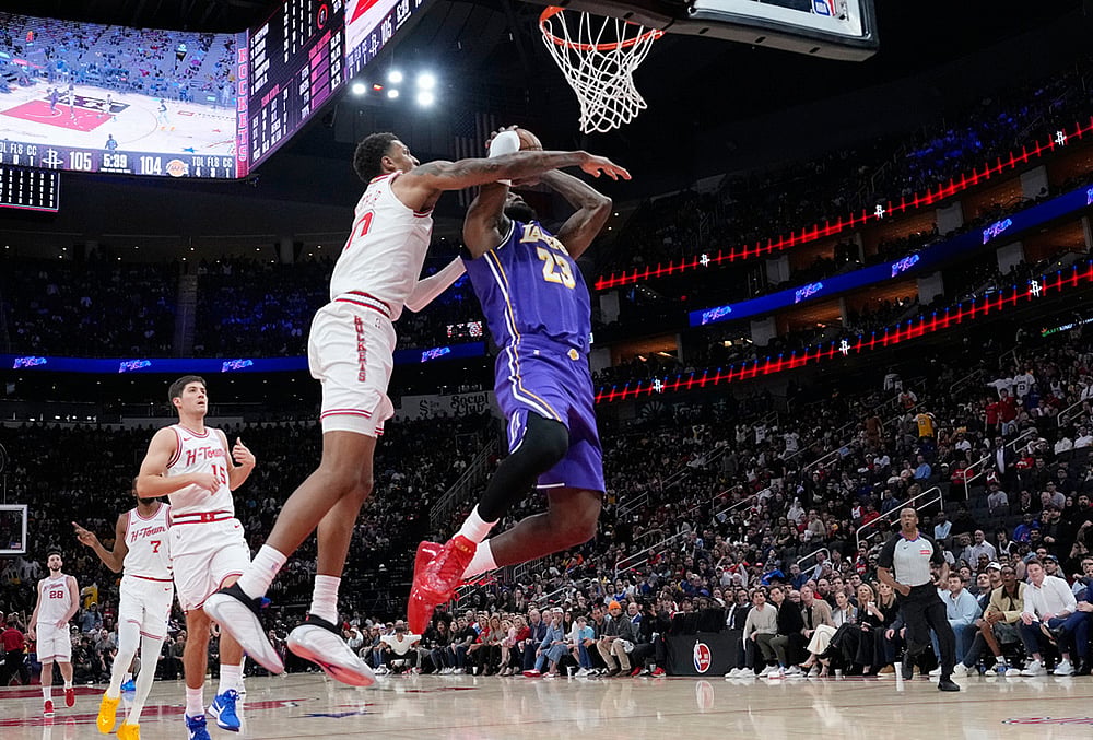 Houston Rockets Vs Los Angeles Lakers NBA basketball-LeBron James