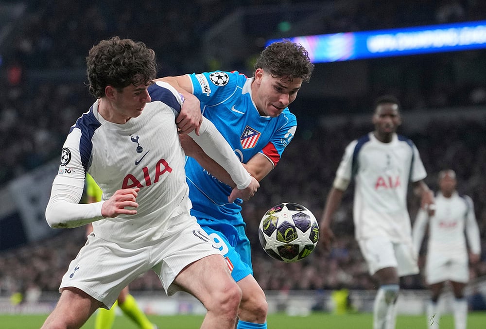 Tottenham vs Atletico Madrid Champions League Soccer-Julian Alvarez