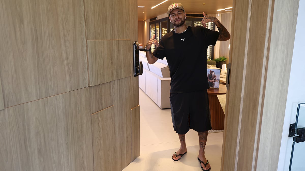 Diego Sanches / Red Bull Content Pool : Neymar Jr. seen during the YouTube series production in Santos, Brazil on March 14, 2026. 