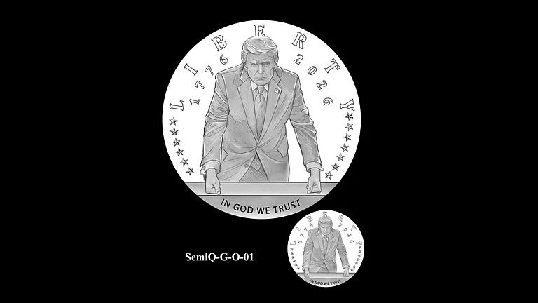 The design of the America 250 commemorative gold coin. US Treasury - US Treasury