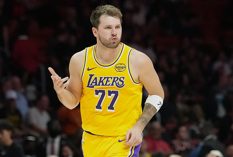 Miami Heat Vs Los Angeles Lakers NBA Basketball game-Luka Doncic