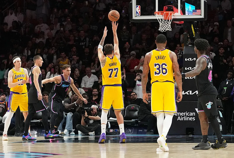 Miami Heat Vs Los Angeles Lakers NBA Basketball game- Luka Doncic