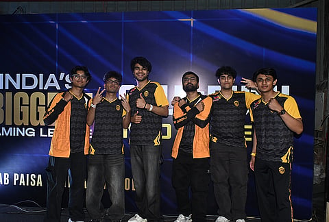 Members of GodLike Esports celebrate after securing their victory in the Call of Duty Mobile category; they will now represent Mumbai City FC on the national stage.
