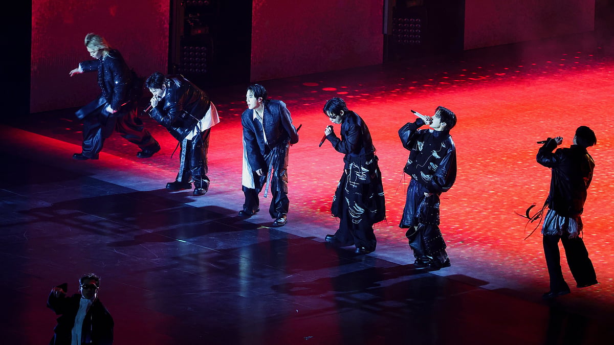 Kpop group BTS perform during 'BTS The Comeback Live Arirang' concert in central Seoul, South Korea, March 21, 2026. - | Photo: Pool Photo/Kim Hong-Ji via AP