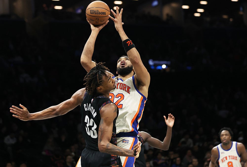 Brooklyn Nets Vs New York Knicks NBA basketball-Karl-Anthony Towns