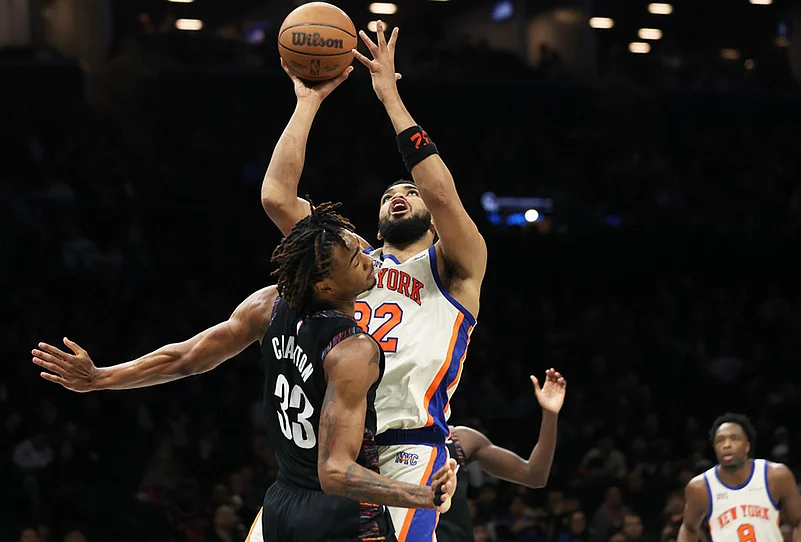 Brooklyn Nets Vs New York Knicks NBA basketball-Karl-Anthony Towns