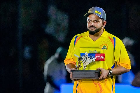 Former cricketer Suresh Raina during the Chennai Super Kings’ ROAR 2026, pre-season fan event, at M. A. Chidambaram Stadium in Chennai.