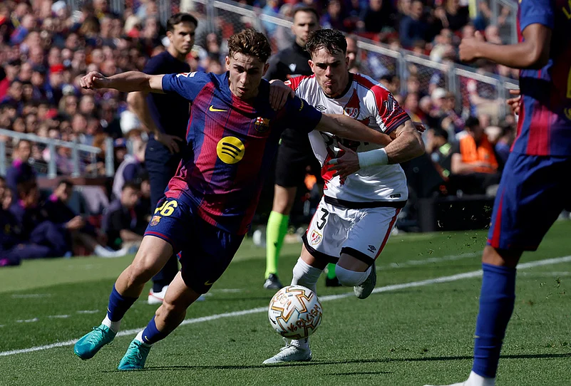 Barcelona vs Rayo Vallecano Spain soccer La Liga match-Fermin Lopez
