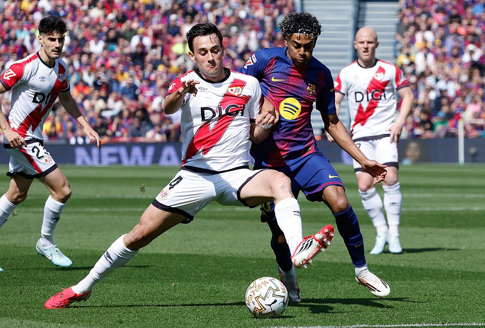 Barcelona vs Rayo Vallecano Spain soccer La Liga match-Pedro Diaz
