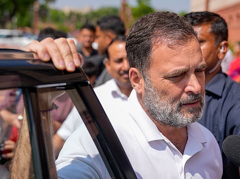 LoP in the Lok Sabha Rahul Gandhi during the second part of the Budget Session of the Parliament, in New Delhi.