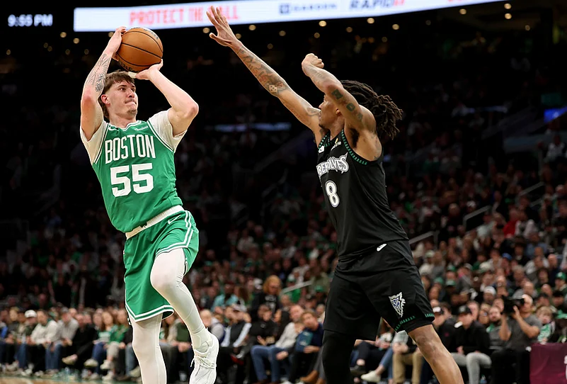 Boston Celtics Vs Minnesota Timberwolves NBA basketball-Baylor Scheierman