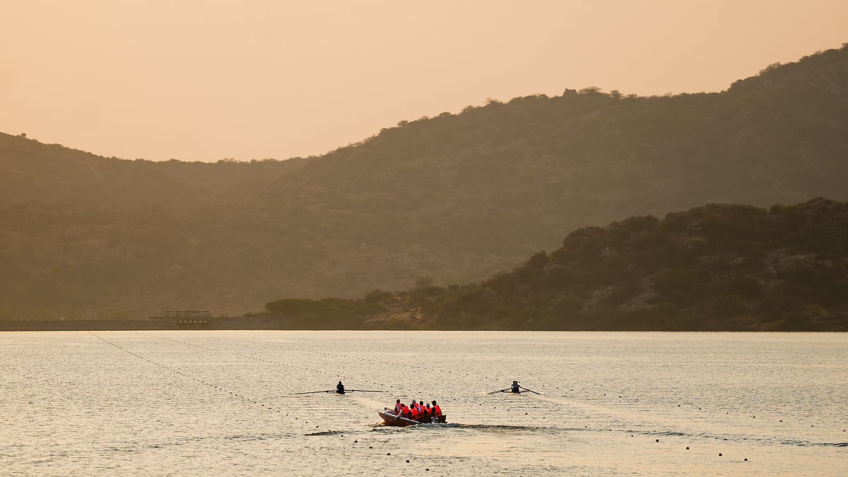 Rowers in action during the launch ceremony on Friday - Special Arrangement 