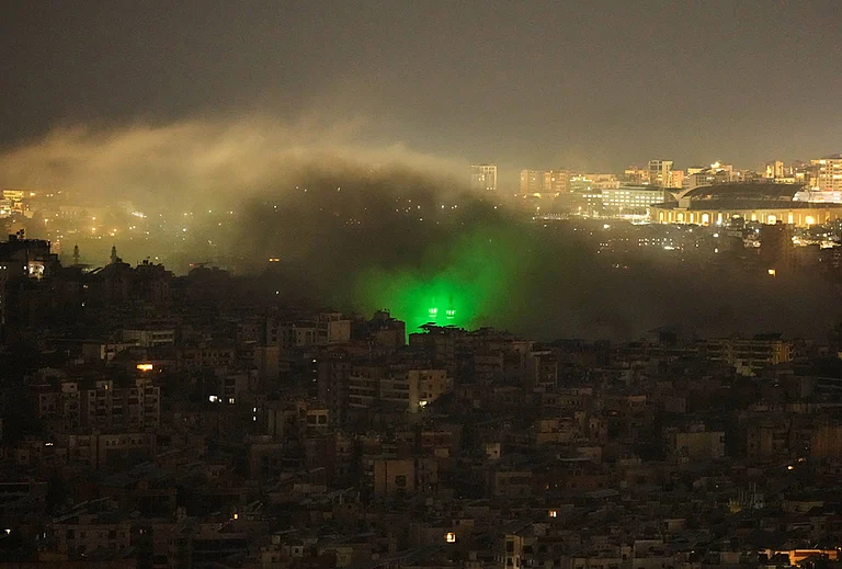 Smoke rises from the site of an Israeli airstrike in Dahiyeh, Beirut's southern suburbs. - | Photo: AP/Hassan Ammar
