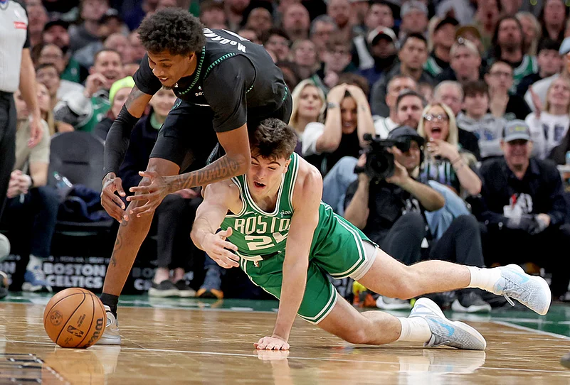 Boston Celtics Vs Minnesota Timberwolves NBA basketball-Jaden McDaniels