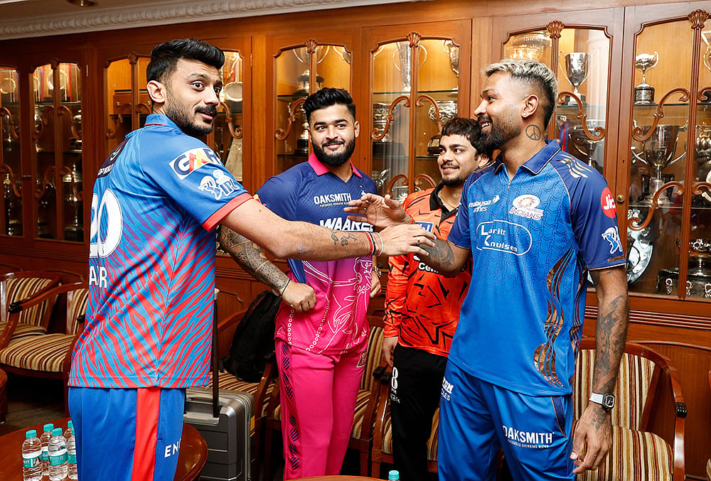 ipl captains photoshoot 2026-Axar Patel, Riyan Parag, Ishan Kishan