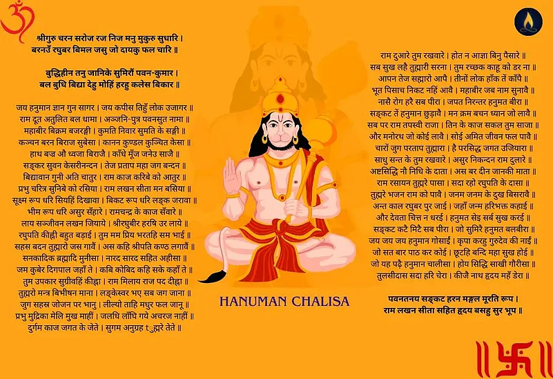 Hanuman Chalisa prayer with Lord Hanuman image