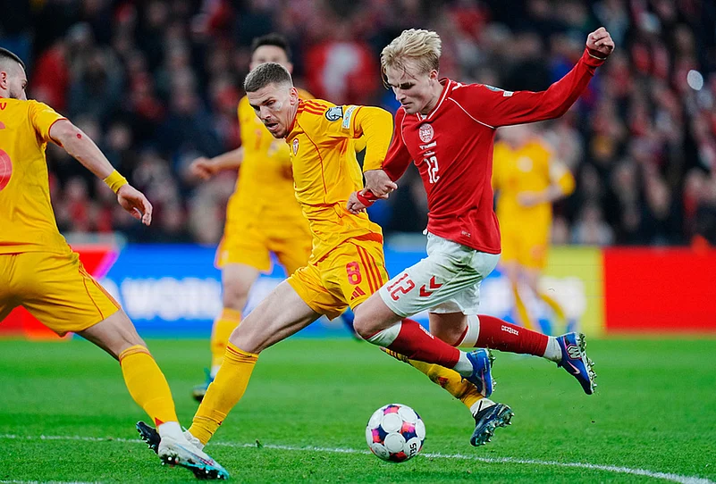 Denmark vs North Macedonia UEFA Playoff Semi-Finals-Andrej Stojcevski