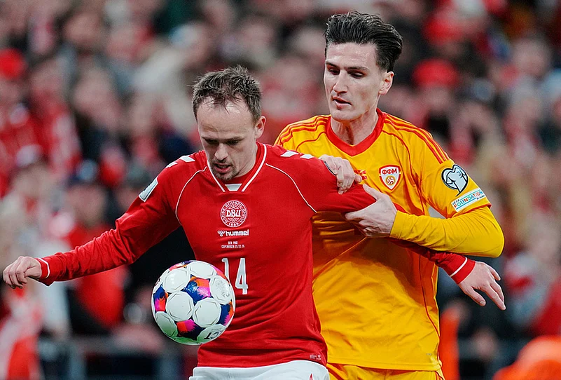 Denmark vs North Macedonia UEFA Playoff Semi-Finals-Mikkel Damsgaard