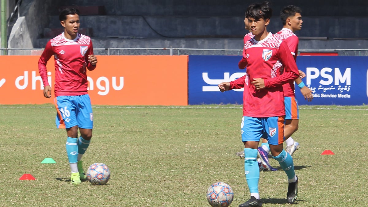 The India players in training ahead of their SAFF U20 Championship match against Bangladesh on March 28, 2026. - | Photo: AIFF