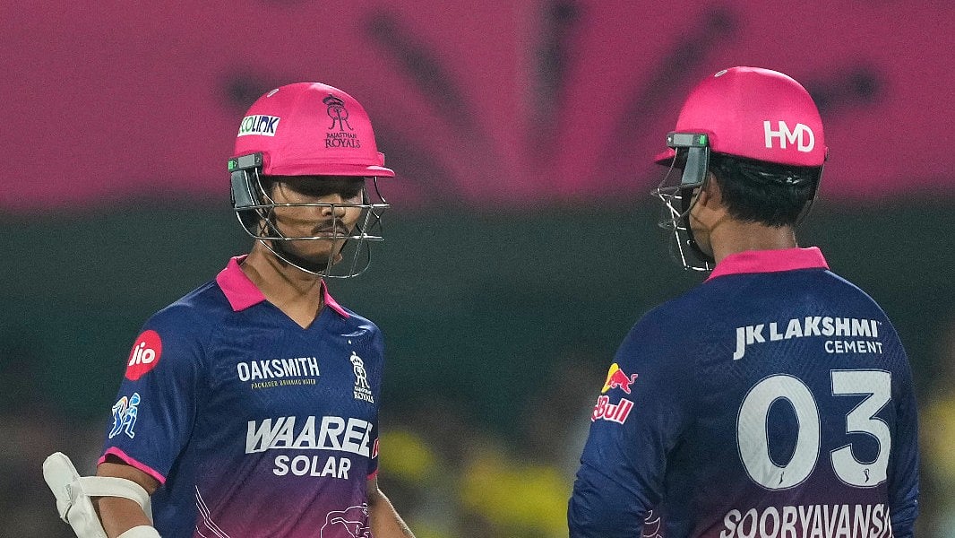 Yashasvi Jaiswal and Vaibhav Sooryavanshi start proceeding for RR in match 69 of IPL 2026 in Mumbai - AP Photo