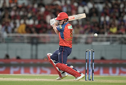 Punjab Kings' Cooper Connolly plays a shot during the Indian Premier League cricket match between Gujarat Titans and Punjab Kings in New Chandigarh.