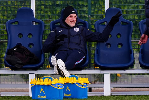 England manager Thomas Tuchel during a training session in London.