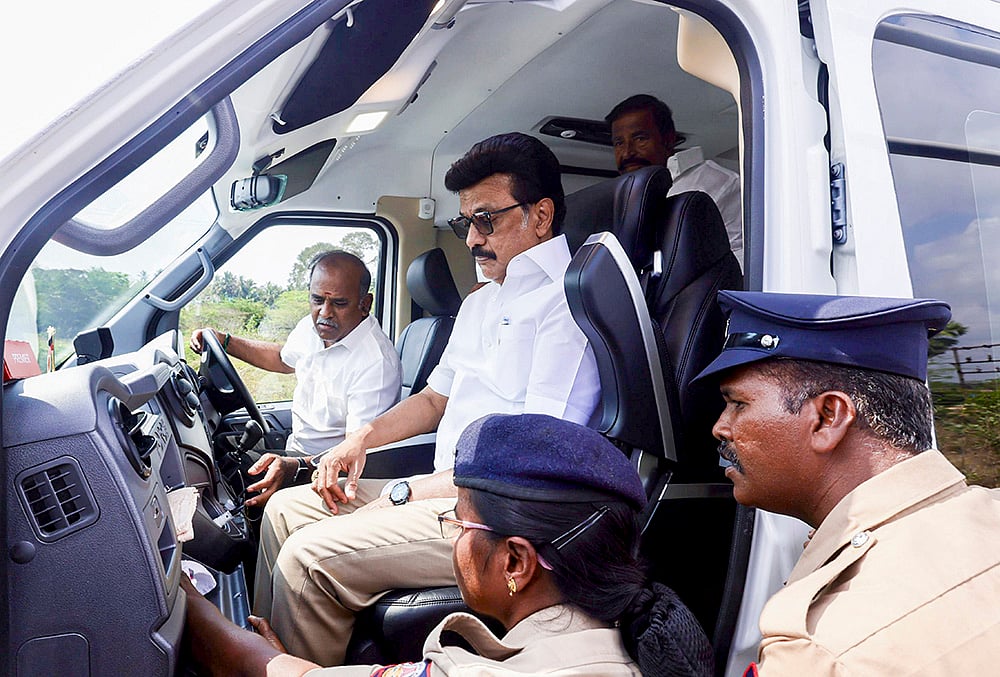 Tiruchi: Flying squad checks CM Stalins vehicle during campaign