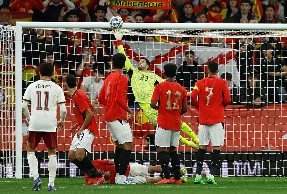 Spain Vs Egypt FIFA International Friendly-Egypts goalkeeper Mostafa Shobeir