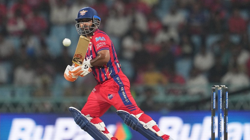 Lucknow Super Giants' captain Rishabh Pant plays a shot during the Indian Premier League cricket match between Lucknow Super Giants and Delhi Capitals in Lucknow, India, Wednesday, April 1, 2026. - AP Photo/Manish Swarup