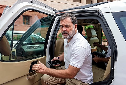 Leader of Opposition in the Lok Sabha Rahul Gandhi during the second part of the Budget session of Parliament, in New Delhi.