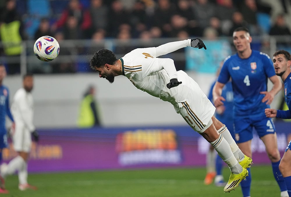 Serbia vs Saudi Arabia International soccer Friendly-Saudi Arabias Saleh Alshehri 