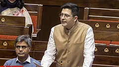 Raghav Chadha speaks in the Rajya Sabha during the Winter session of Parliament, on December 8, 2025. - PTI