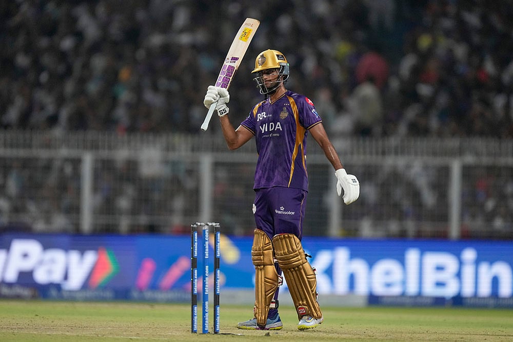 Angkrish Raghuvanshi celebrates his fifty runs IPL 2026
