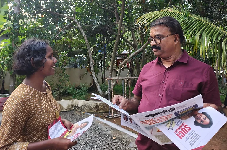 Thambi is running her campaigns in the Ettumanoor assembly constituency. In an interview with Outlook, Tahmbi discussed her journey, her vision, and why she believes social work has nothing to do with money. - From Ashna Thambi