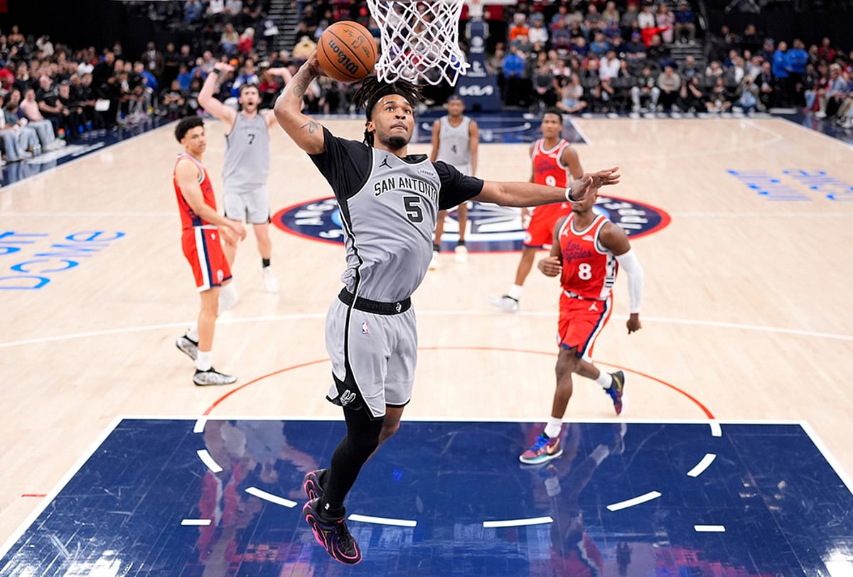 LA Clippers Vs San Antonio Spurs nba basketball-Stephon Castle