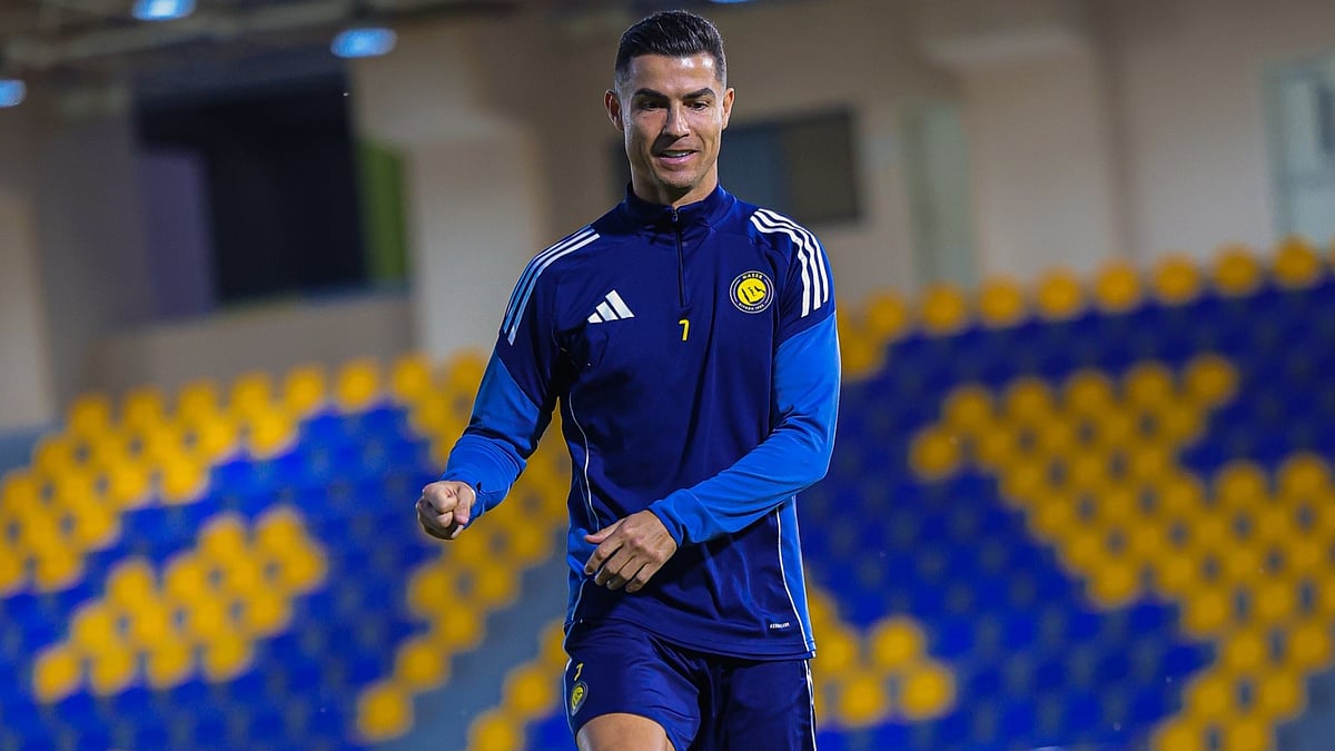 Al-Nassr's Cristiano Ronaldo in training ahead of the Saudi Pro League match against Al-Najma on March 3, 2026. - | Photo: X/AlNassrFC_EN