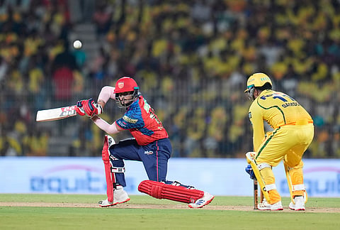 Punjab Kings' Nehal Wadhera plays a shot during the Indian Premier League cricket match between Chennai Super Kings and Punjab Kings in Chennai.
