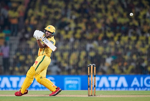 Chennai Super Kings' Ayush Mhatre plays a shotduring the Indian Premier League cricket match between Chennai Super Kings and Punjab Kings in Chennai.