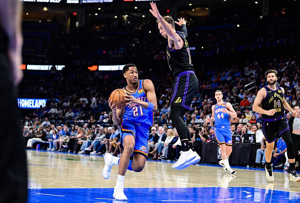 Oklahoma City Thunders Vs Los Angeles Lakers nba basketball-Aaron Wiggins