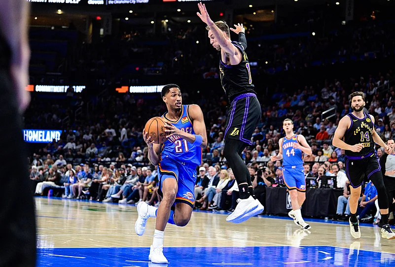 Oklahoma City Thunders Vs Los Angeles Lakers nba basketball-Aaron Wiggins