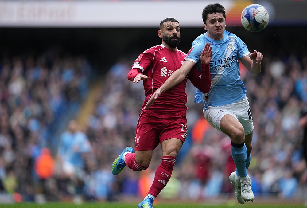 Manchester City and Liverpool Britain FA Cup Soccer-Mohamed Salah