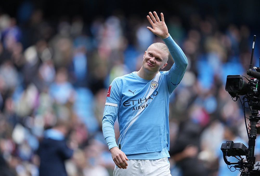 Manchester City and Liverpool Britain FA Cup Soccer-Erling Haaland