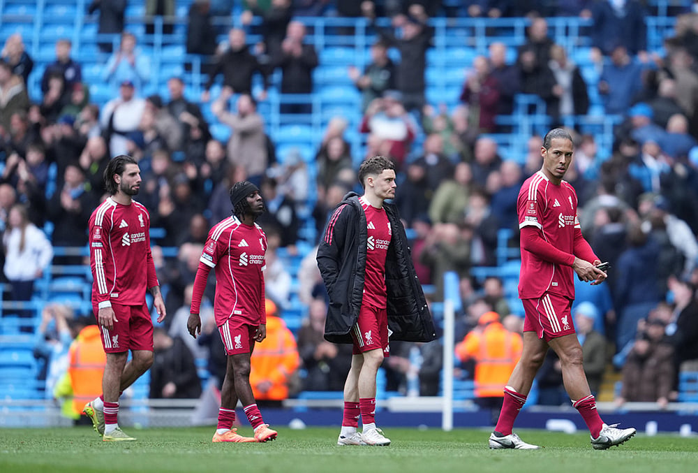 Manchester City and Liverpool Britain FA Cup Soccer-Liverpool players